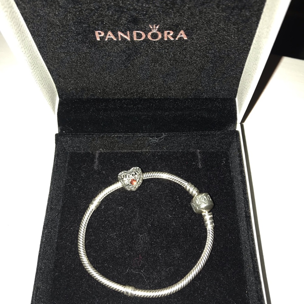 Pandora Heart Charm - Garnet Birthstone